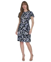 Tommy Hilfiger Women's Floral-Print Flutter-Sleeve Dress