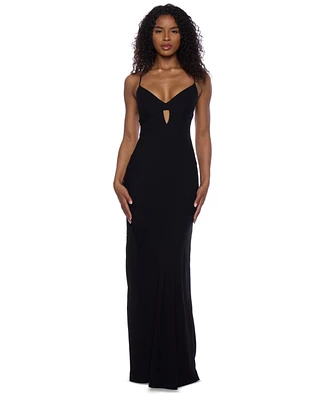 Alex & Sophia Juniors' Keyhole-Front Strappy-Back Gown