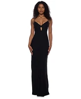 Alex & Sophia Juniors' Keyhole-Front Strappy-Back Gown