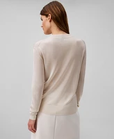 Calvin Klein Women's High Shine Classic Crewneck Sweater