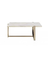 43" X 26" X 18" Chrome And White Metal Tube Coffee Table