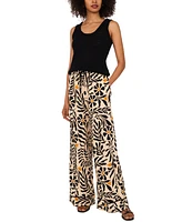 1.state Women's Floral Print Drawstring-Waist Wide-Leg Pants