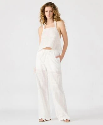 Steve Madden Womens Crissy Eyelet Patchwork Halter Top Pants