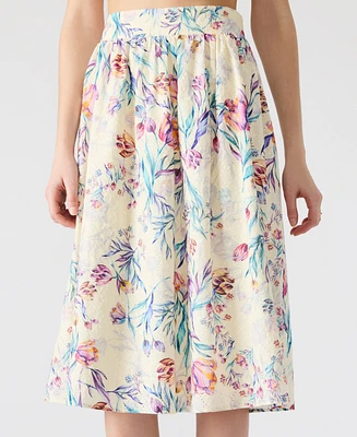 Steve Madden Women's Carlynn Printed Cotton Eyelet Midi Skirt