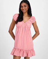 Celebrity Pink Juniors' Printed Babydoll Mini Dress