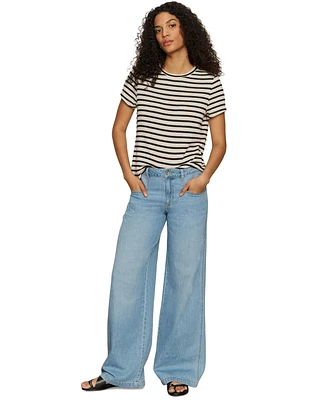 Sanctuary Women's Highland Mid Rise Wide-Leg Jeans