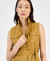 Anne Klein Women's Sleeveless Tie-Waist Patch-Pocket Jacket