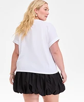 On 34th Trendy Plus Orange Graphic T-Shirt, Exclusively at Macy's