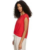 Sanctuary Women's Knot-Front Crewneck Muscle Tee