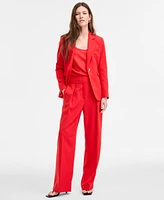 Bar Iii Women's Crepe One-Button Blazer, Exclusively at Macy's