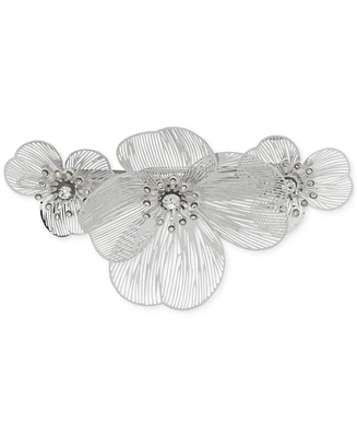 lonna & lilly Silver-Tone Crystal Flower Hair Barrette