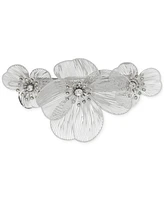 lonna & lilly Silver-Tone Crystal Flower Hair Barrette