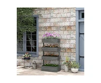 4 Tier Vertical Wooden Planter Box Raised Bed