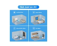 6000-btu Doe (115-Volt) White Vented Portable Air Conditioner with Heater and Remote Cools 450-sq ft