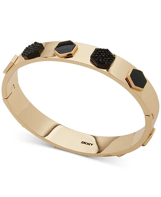 Dkny Gold-Tone Color Pave & Hexagon Bangle Bracelet
