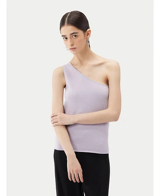 Gobi Cashmere Women's Silk Sleeveless Asymmetric Top
