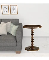 Round Solid Wood End Table – Sturdy and Stylish Furniture for Any Room