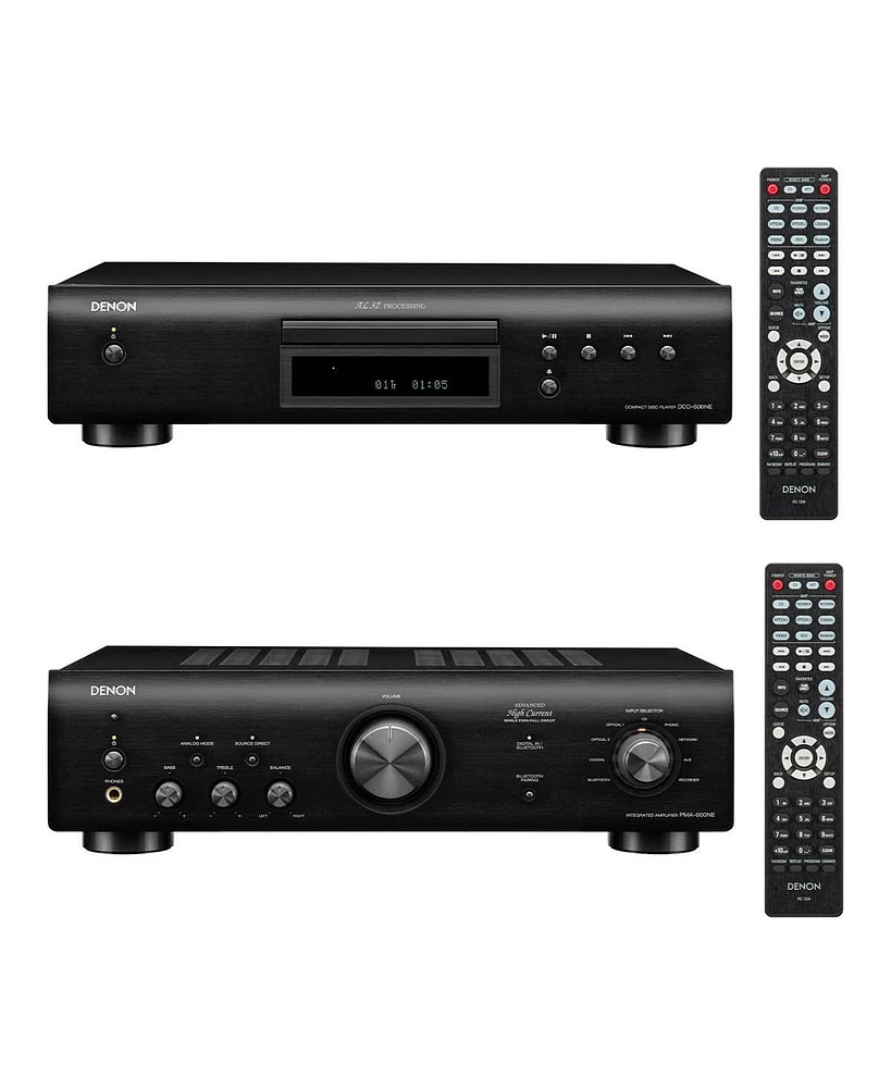 Denon Dcd-600NE Cd Player with Pma-600NE 2 Channel 70W Integrated Amplifier with Bluetooth