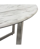 Metal Round Coffee Table for Modern Living Room or Office Decor