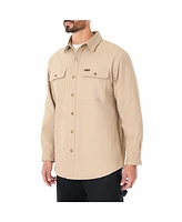 Smith's Workwear Men's Sherpa-Lined Stretch-Canvas Snap Shirt-Jacket