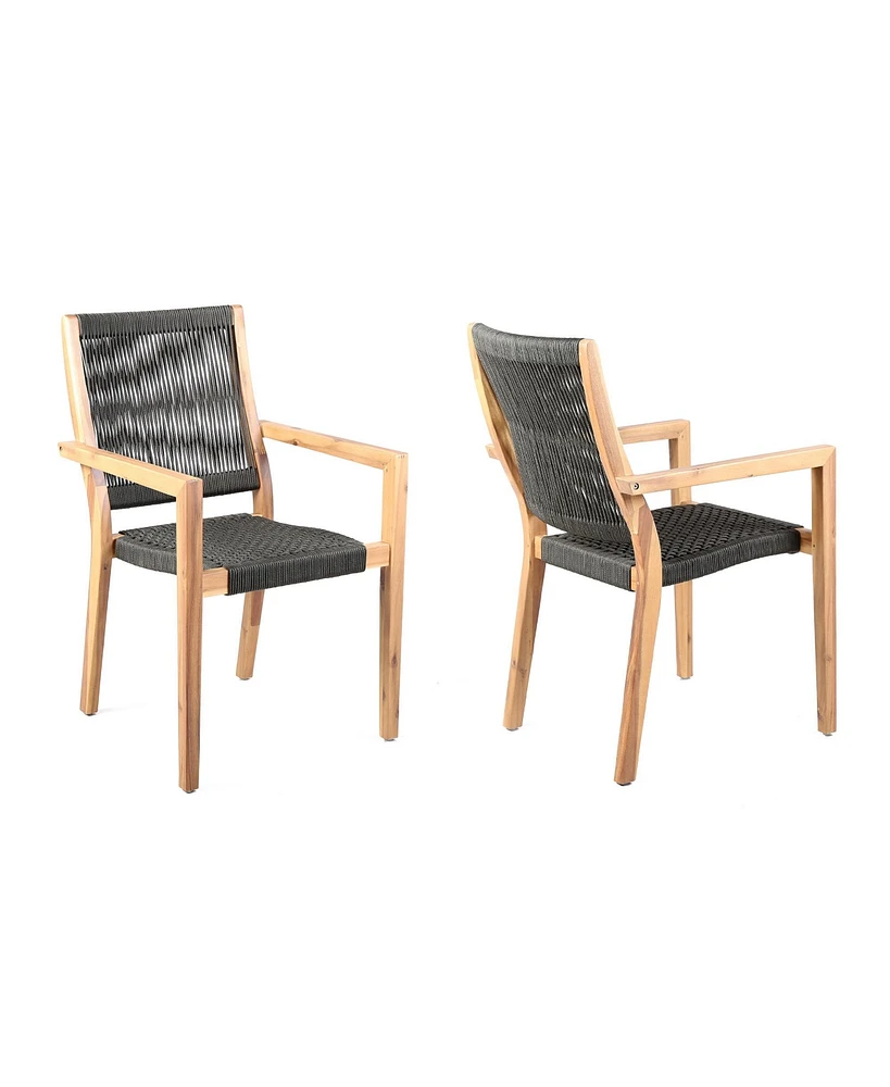 Set of Two Solid Wood Arm Chairs – Outdoor Seating for Patio & Deck