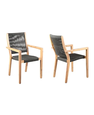 Set of Two Solid Wood Arm Chairs – Outdoor Seating for Patio & Deck