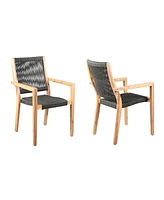Set of Two Solid Wood Arm Chairs – Outdoor Seating for Patio & Deck