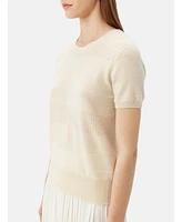 Gobi Cashmere Women's Short-sleeved Cashmere Crewneck Top