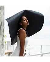 Solana Oversized Straw Hat In Black