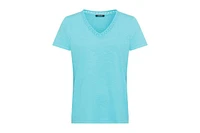 Olsen Women's Embroidered Neck T-Shirt