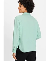 Olsen Women's Shirt with Rolled Sleeve Tab Detail
