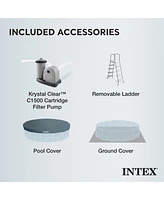 Intex Prism Frame 20ft x 52in Above Ground Pool, Lounger Float (2 Pack) & Cooler