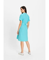 Olsen Women's Linen Blend Tunic Shirt Dress
