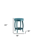 Round Solid Wood End Table with Shelf – Classic Design and Extra Storage