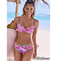 Lascana Women's Leopard Cheetah Floral Underwire Bikini Swimsuit Top