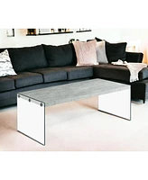 Contemporary Wood and Glass Coffee Table for Home or Office