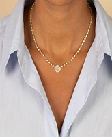 By Adina Eden Pave Outline Four Leaf Clover Cubic Zirconia Necklace
