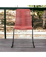 Set of Two Metal Dining Chairs – Modern Outdoor Seating for Patio & Garden