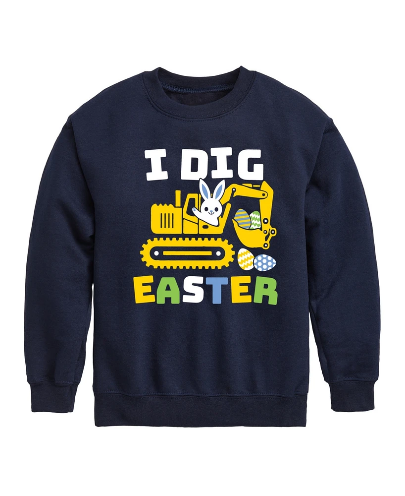 Hybrid Toddler Boys I Dig Easter Graphic Fleece Sweatshirt