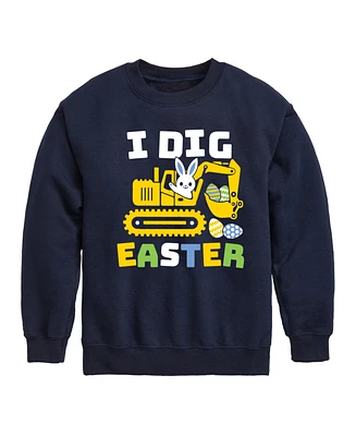 Hybrid Toddler Boys I Dig Easter Graphic Fleece Sweatshirt