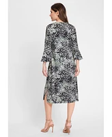 Olsen Women's Animal Print Bell Sleeve Dress