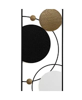 LuxenHome 2-Piece Black, White, and Gold Modern Abstract Wall Decor Set