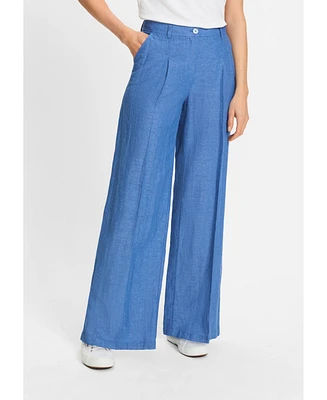 Olsen Women's Anna Fit Wide Leg Pleated Trouser