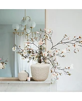 LuxenHome Beige Beehive Round 12.8-Inch Tall MgO Vase