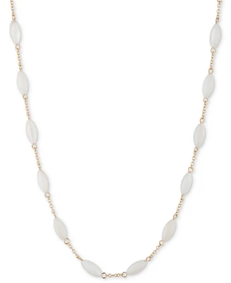 Lauren Ralph Lauren Gold-Tone Mother-Of-Pearl Station Collar Necklace, 16" + 3" extender
