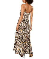 1.state Women's Floral-Print High-Low Maxi Dress