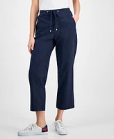 Tommy Hilfiger Women's Cotton Tie-Front Ankle Pants