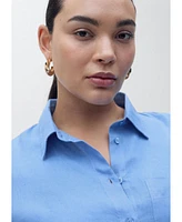 Mango Women's Pocket Linen Shirt