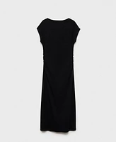 Mango Women's Gathered Sides Cotton Dress