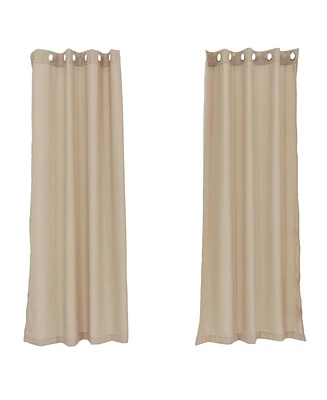 52-Inch x 84-Inch Light-Filtering Outdoor Curtain Panels -Water-Resistant - Gray Set of 2